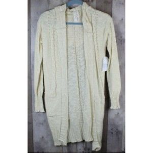 Sadie & Sage Women's Size Small Open Drape Front Duster Long Cardigan Hooded